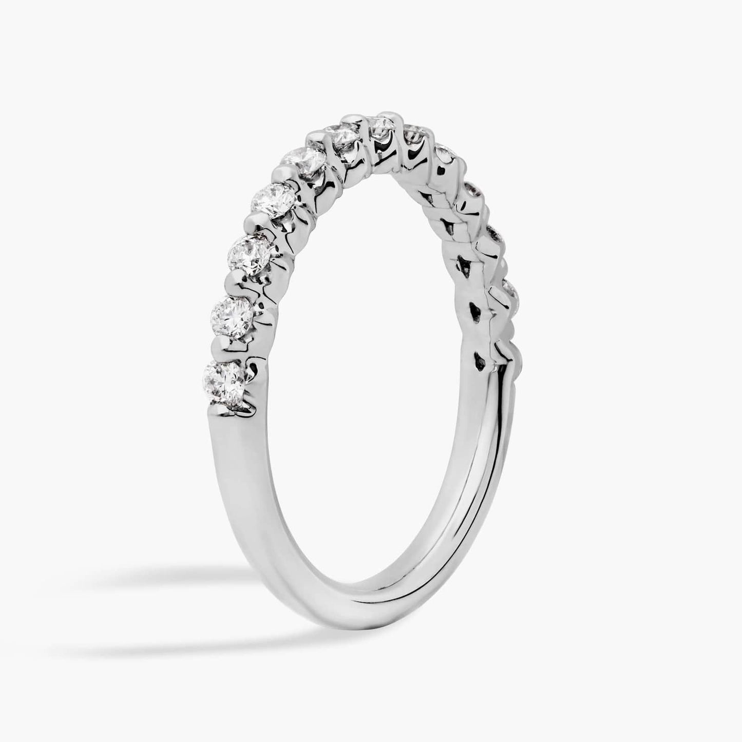 IGI Certified 0.35 CTW Lab Grown Diamond Half Eternity Ring - 925 Sterling Silver Wedding Band | D-F Color VS1-VS2 HPHT Diamonds