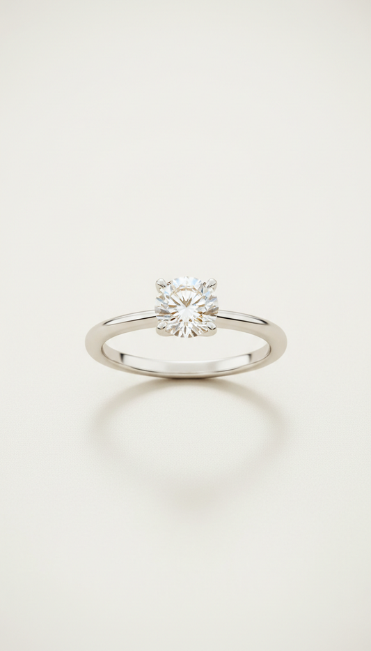 Oval Lab-Grown Solitaire Ring