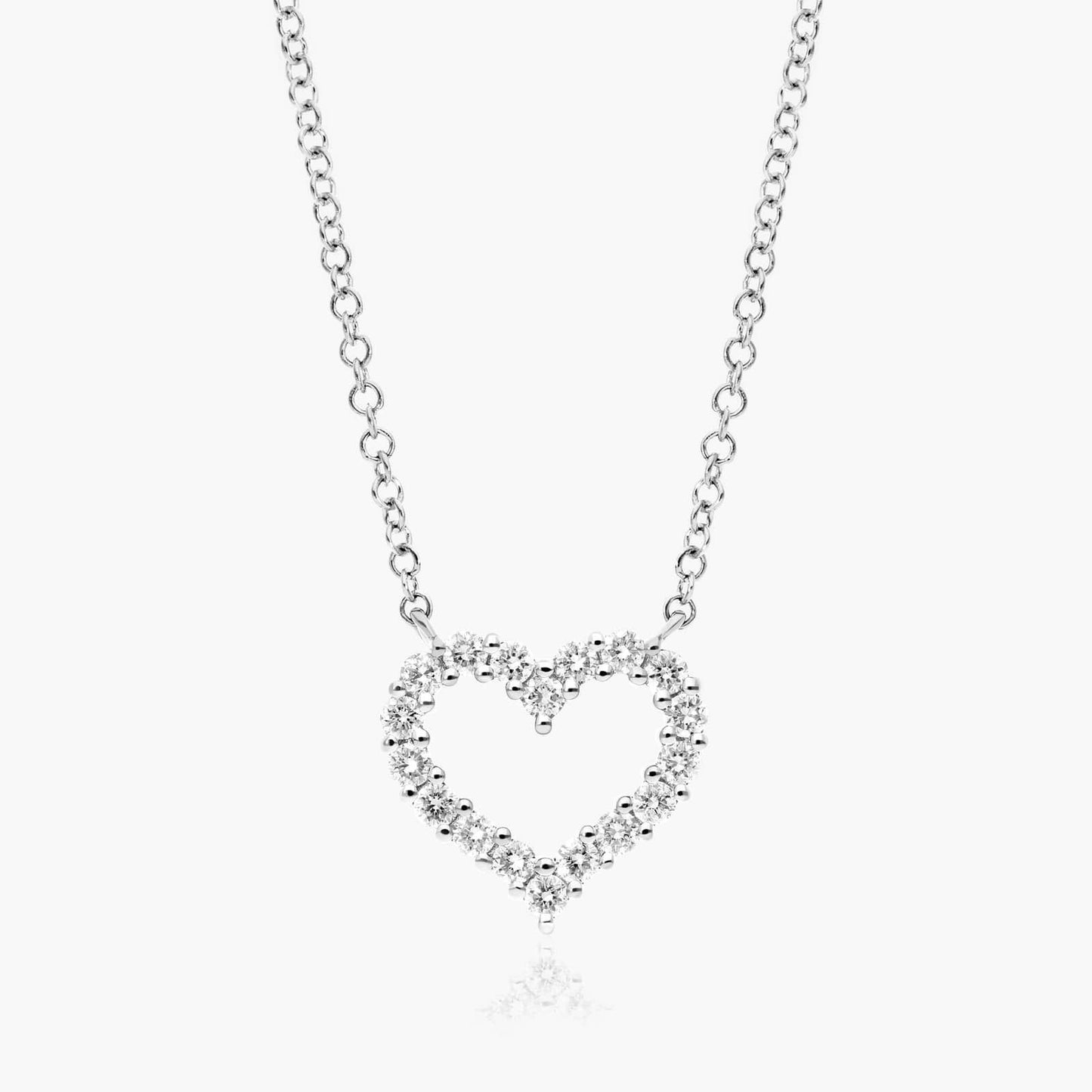 IGI Certified Lab-Grown Diamond Heart Necklace in 925 Sterling Silver | D-F Color, VS1-VS2 Clarity